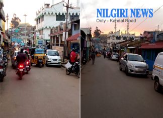 உதகை காந்தள் சாலையில் போக்குவரத்து நெரிசல்